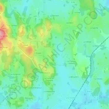 Mappa topografica La Côte, altitudine, rilievo