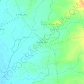 Mappa topografica Kapalangan, altitudine, rilievo