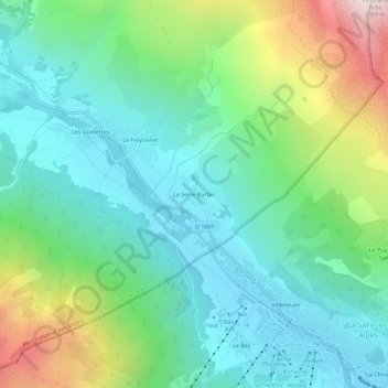 Mappa topografica Le Serre Barbin, altitudine, rilievo