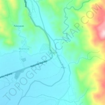 Mappa topografica Tayabo, altitudine, rilievo