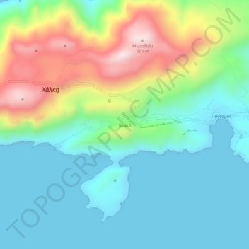 Mappa topografica Chorio, altitudine, rilievo