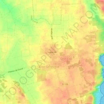 Mappa topografica Lagarde, altitudine, rilievo
