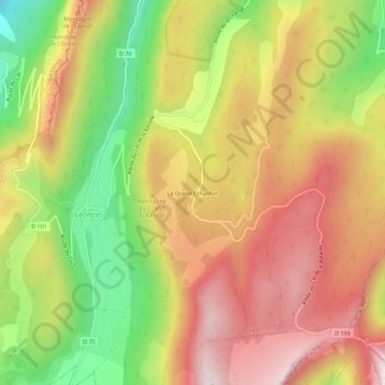Mappa topografica Le Grand Échaillon, altitudine, rilievo