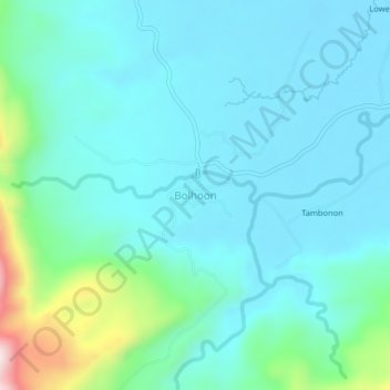 Mappa topografica Bolhoon, altitudine, rilievo