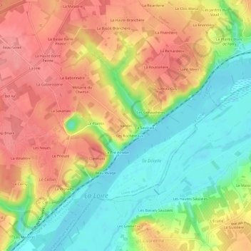 Mappa topografica Vandel, altitudine, rilievo