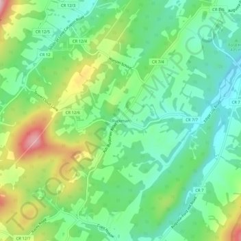 Mappa topografica Ruckman, altitudine, rilievo