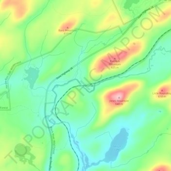 Mappa topografica Minnehaha, altitudine, rilievo
