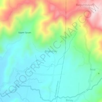 Mappa topografica Mabuhay, altitudine, rilievo