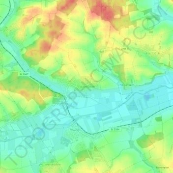 Mappa topografica Eisenhofen, altitudine, rilievo
