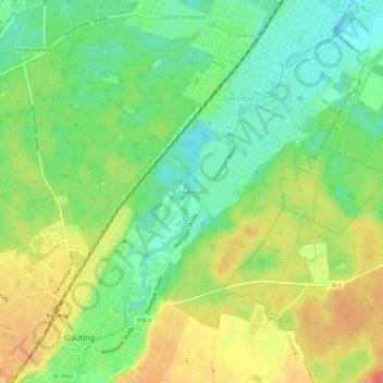 Mappa topografica Grubmühl, altitudine, rilievo