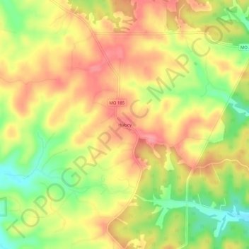 Mappa topografica Hulsey, altitudine, rilievo