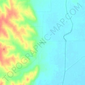 Mappa topografica Anderson, altitudine, rilievo