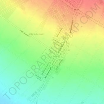 Mappa topografica A, altitudine, rilievo