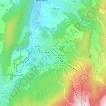 Mappa topografica Les Pouteils, altitudine, rilievo