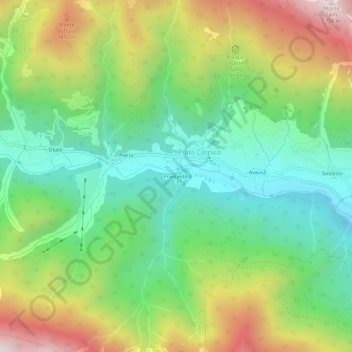 Mappa topografica Pradumbli, altitudine, rilievo