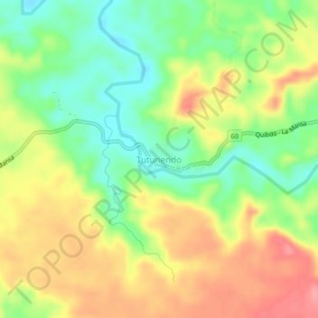 Mappa topografica Tutunendo, altitudine, rilievo