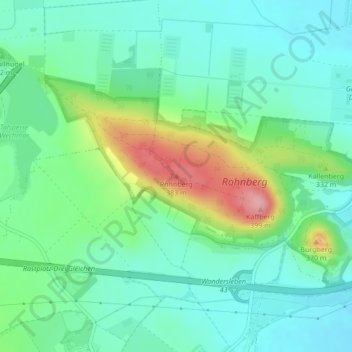 Mappa topografica Röhnberg, altitudine, rilievo