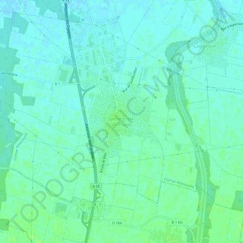 Mappa topografica Sainte-Croix-en-Plaine, altitudine, rilievo