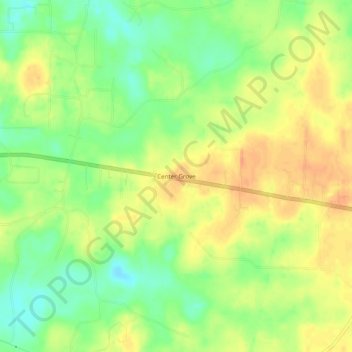 Mappa topografica Center Grove, altitudine, rilievo