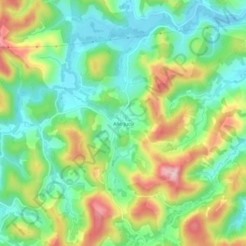 Mappa topografica Alto Jucu, altitudine, rilievo