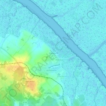 Mappa topografica Chambion, altitudine, rilievo