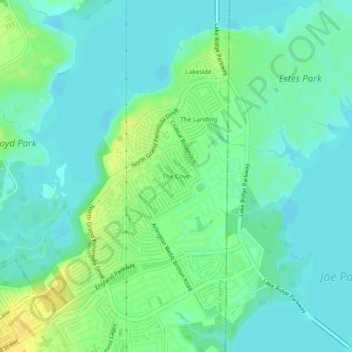 Mappa topografica The Cove, altitudine, rilievo