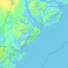 Mappa topografica Hilton Head Island, altitudine, rilievo