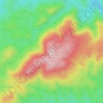 Mappa topografica Lockwood Peak, altitudine, rilievo