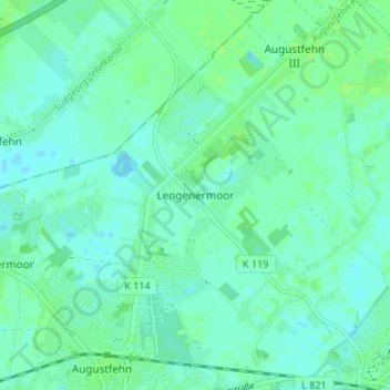 Mappa topografica Lengenermoor, altitudine, rilievo