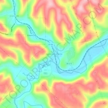 Mappa topografica Hammondsville, altitudine, rilievo