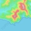 Mappa topografica Hawk Hill, altitudine, rilievo
