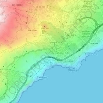 Mappa topografica Tabaiba Media, altitudine, rilievo