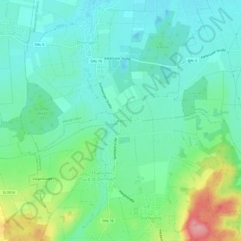 Mappa topografica Linden, altitudine, rilievo