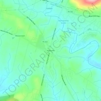Mappa topografica Amityville, altitudine, rilievo