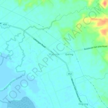 Mappa topografica Mapaya, altitudine, rilievo