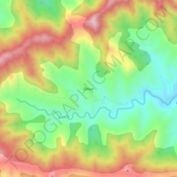 Mappa topografica Ghisar, altitudine, rilievo