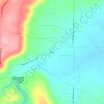 Mappa topografica Rhea, altitudine, rilievo