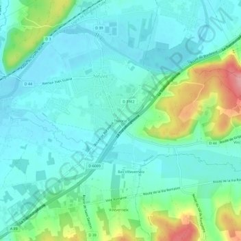 Mappa topografica Théorat, altitudine, rilievo