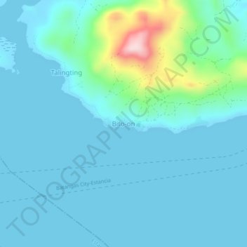 Mappa topografica Bito-on, altitudine, rilievo