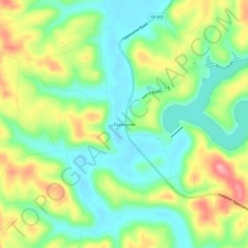 Mappa topografica Tippecanoe, altitudine, rilievo