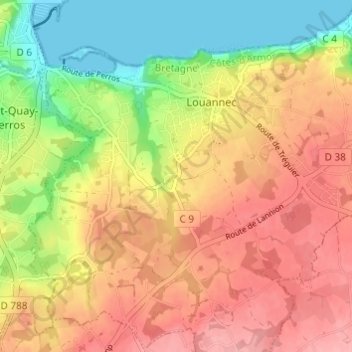 Mappa topografica Le Croajou, altitudine, rilievo