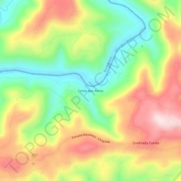 Mappa topografica Costa das Antas, altitudine, rilievo