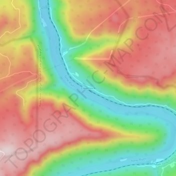 Mappa topografica Claremont, altitudine, rilievo