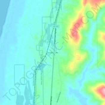 Mappa topografica Saunders Lake, altitudine, rilievo