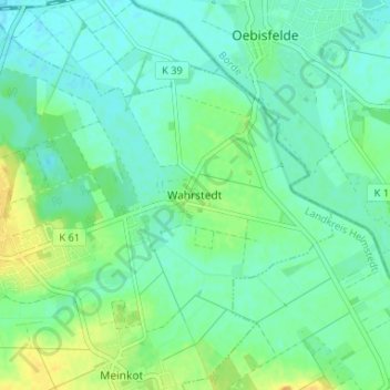 Mappa topografica Wahrstedt, altitudine, rilievo