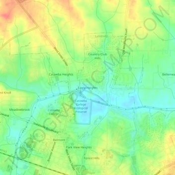 Mappa topografica Eagle Heights, altitudine, rilievo