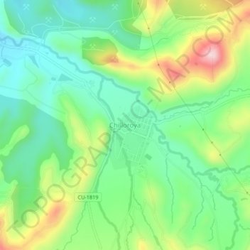 Mappa topografica Chilloroya, altitudine, rilievo