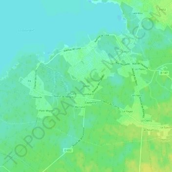 Mappa topografica Basile, altitudine, rilievo