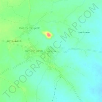 Mappa topografica Inavolu, altitudine, rilievo