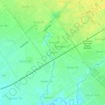 Mappa topografica Chilla, altitudine, rilievo